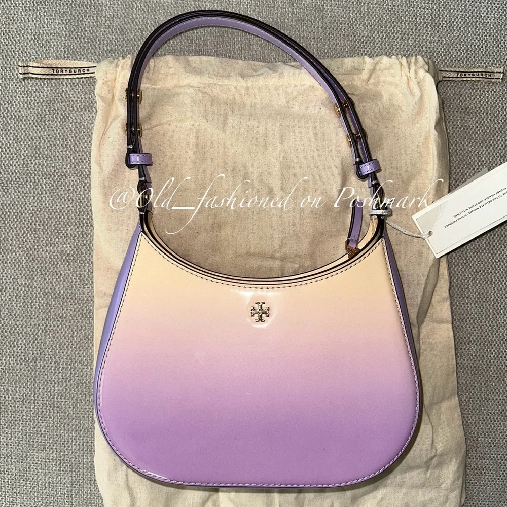 TORY BURCH Emerson Dip Dye Shoulder Bag in Sweet Corn / Lavender